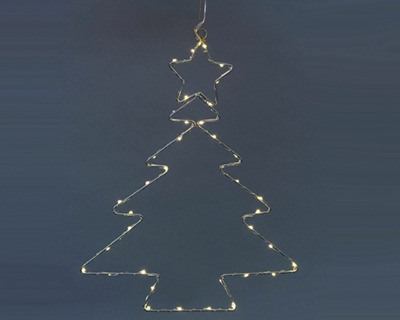 Albero Di Natale Con Led.Albero Di Natale In Metallo Misure 30x39cm 30 Led Bianco Caldo Con Filo In Rame A Batterie Ofba Srl