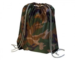 Sacca in nylon a fantasia militare, misure 33x44cm