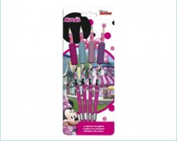 Disney Minnie Set di 4 matite soft con gommino in blister