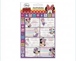 Disney Minnie Etichette segnanome per libri e quaderni, blister da 16pz