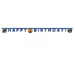 Spiderman Banner "Happy Birthday" in carta, 200 cm - 1pz