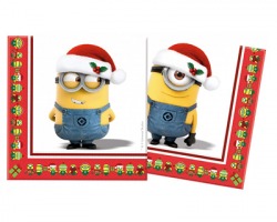 Minions Christmas Tovaglioni in carta 33 x 33cm - 20pz