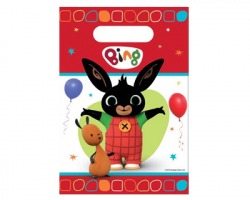 Bing Party bag ideale per regalo/ gadget a festa di compleanno a tema Bing, in plastica, 8pz