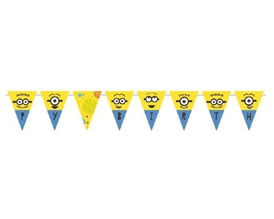 Minions Bandierine per festa di compleanno, lunghezza totale 330cm