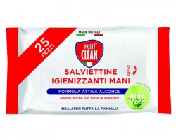 Lady Venezia Salviettine igienizzanti mani con formula attiva alcohol al 70%, con aloe vera, 25pz