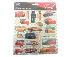 Cars Sticker adesivi spugnosi, in blister da 22pz, misura 20x24cm