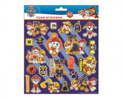 Paw Patrol bambino Sticker adesivi spugnosi, in blister da 22pz, misura 20x24cm