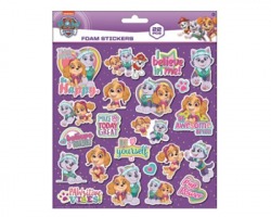 Paw Patrol bambina Sticker adesivi spugnosi, in blister da 22pz, misura 20x24cm