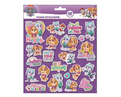 Paw Patrol bambina Sticker adesivi spugnosi, in blister da 22pz, misura  20x24cm - OFBA srl