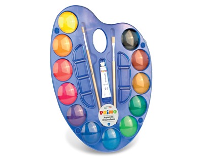 Tavolozza Herlitz Per Pittura - Plastica Bianca, 6 Pozzetti Colore, 4 Aree Miscelazione - Foto 2