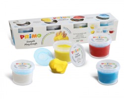 Primo Easydò 2907ED4B Set di 4 vasetti da 100gr, naturale al 99%, gluten free, colori bianco/ rosso/ giallo/ azzurro