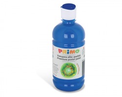 Primo 201TL500501 Colore a tempera ciano in bottiglia 500ml - 1pz