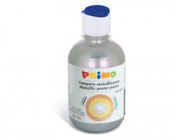 Primo 233TM300910 Colore a tempera argento metallizzato in bottiglia 300ml - 1pz