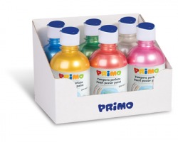 Primo 234TP6ASS Display 6 colori a tempera perlati in bottiglia 300ml - 1pz