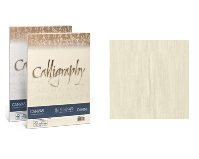 Favini A69Q214 Calligraphy Canvas A4 100gr/mq 50 cartoncini - avorio 02 -  OFBA srl