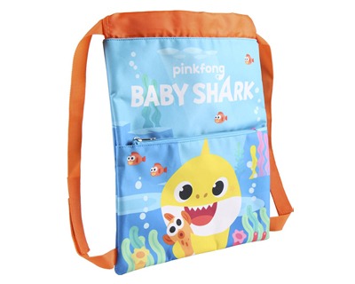 Baby Shark Sacca/ Zaino bambini, con tasca esterna a 1 zip, misure