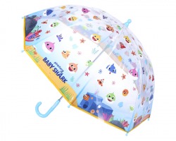 Baby Shark Ombrello manuale per bambini, in pvc trasparente, diam. 66cm