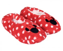 Disney Minnie Pantofola da bambina in pile con morbida pelliccetta, suola antiscivolo gommata, taglia unica 28/ 33