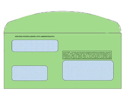 Blasetti 111 Buste verdi 11.5x23cm con 3 finestre idonee per imbustamento  automatico - conf. 1200pz - OFBA srl