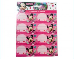 Disney Minnie Etichette segnanome per libri e quaderni da 2ff blister da 16 etichette