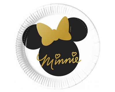 Disney Minnie Gold Piatti in carta Ø 20cm - conf. 8pz - OFBA srl