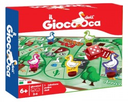 Gioco in scatola Il Gioco dell'oca, da 2 a 6 giocatori, contiene 1 tabellone, pedine e 2 dadi, da 6+