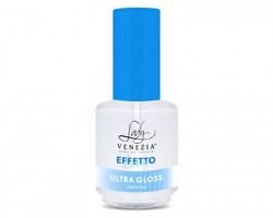 Lady Venezia Smalto top coat per unghie, effetto luce, da 15ml, colore trasparente, made in Italy