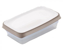 Stefanplast Contenitore ermetico per frigo "Ciao Fresco" cap. 0.4lt, colore bianco/ tortora chiaro, 100% Made in Italy