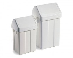 Filmop 8369 Patty - Contenitore gettacarta in plastica bianco 25l con tendisacco e coperchio basculante - 1pz