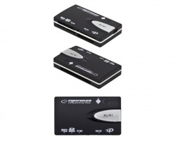 Esperanza EA129 All in one, USB card reader, colore nero