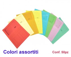 Blasetti 576 Sintex cartelline a L colori assortiti in cartoncino, con finestra e tabella all'esterno - conf. 20pz