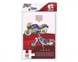 Gioco Puzzle 3D motocicletta, misura 17x12cm, 18pz