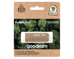 GOODRAM Pendrive 16GB UME3 Green MIX USB 3.0, retail blister, la prima pendrive Eco Friendly al 100%