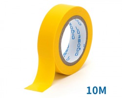 Aigostar Nastro isolante adesivo professionale in pvc 17mm x 10m, colore giallo