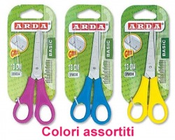 Arda FF1105 Basic forbice da 13cm con lame centimetrate e punta arrotondata, colori assortiti