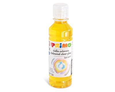 Primo 3309CC240201 Colla ad acqua colorata trasparente 240ml per slime,  colore giallo - OFBA srl