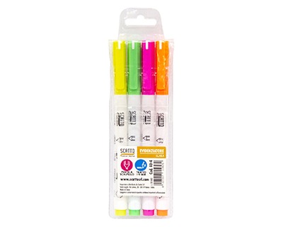 Scatto 40-4 Blister evidenziatori a penna fluo 1x4pz - colori