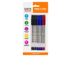 Scatto 028 Penna a sfera 1 mm in blister da 10 colori assortiti - 1pz