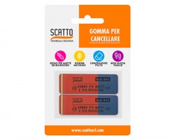 Scatto 045 Gomma naturale rossa e blu, blister 1x2