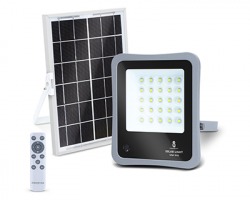 Aigostar Lampada LED flood light da esterno 50W 6500K con pannello solare monocristallino, durata max 12h