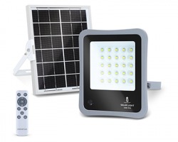 Aigostar Lampada LED flood light da esterno 30W 6500K con pannello solare monocristallino, durata max 12h