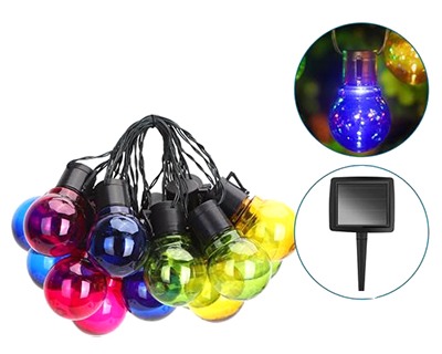 Catena LED di 20 lampadine multicolor, da esterno, lunghezza 5.8m