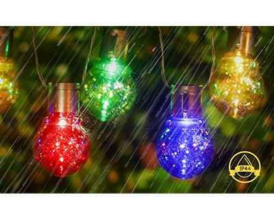 Catena LED Di 20 Lampadine Multicolor, Da Esterno, Lunghezza 5.8m, Funzionamento A Luce Solare - Foto 11