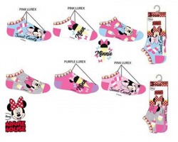 Disney Minnie Set di 3paia di calzini tipo fantasmino, taglia 23/ 26, fantasie assortite