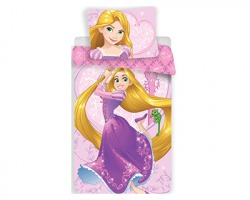 Disney Principesse set Copripiumino Rapunzel 140 x 200cm + federa 70 x 90cm, in cotone al 100%