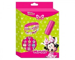 Disney Minnie Kit per creare fino a 3 braccialetti, misura regolabile, 18 ornamenti intercambiabili