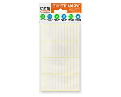 Scatto 765 Etichette adesive bianche per matite e pastelli, 384