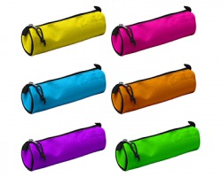 Scatto 897-20 Astuccio tombolino tube Ø 6cm in poliestere, colori fluo assortiti in 6 varianti