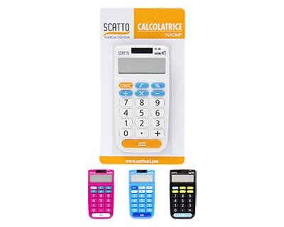 Scatto SC-136 Calcolatrice mini-comfort, display a 12 cifre, alimentazione  solare e a batteria colori assortiti - OFBA srl