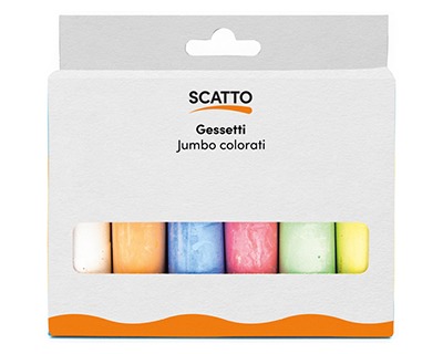 Scatto 452 Astuccio con 6 gessetti colorati jumbo per lavagna - OFBA srl